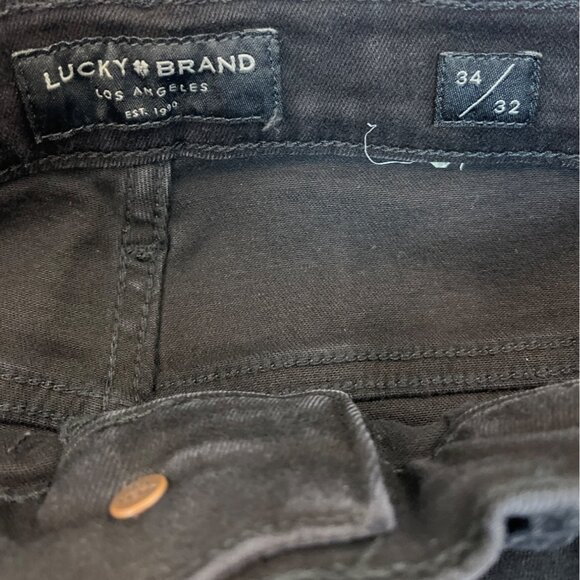 Lucky Brand Mens 412 Athletic Slim Jeans Black Mid Rise Stretch Sz 34x32 - New - Picture 5 of 7